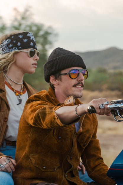 Vallon Moto Aviators Sunglasses Black/Yellow