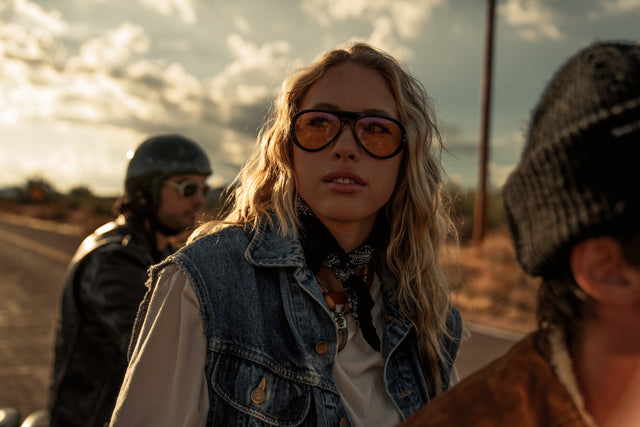 Vallon Moto Aviators Sunglasses Black/Yellow