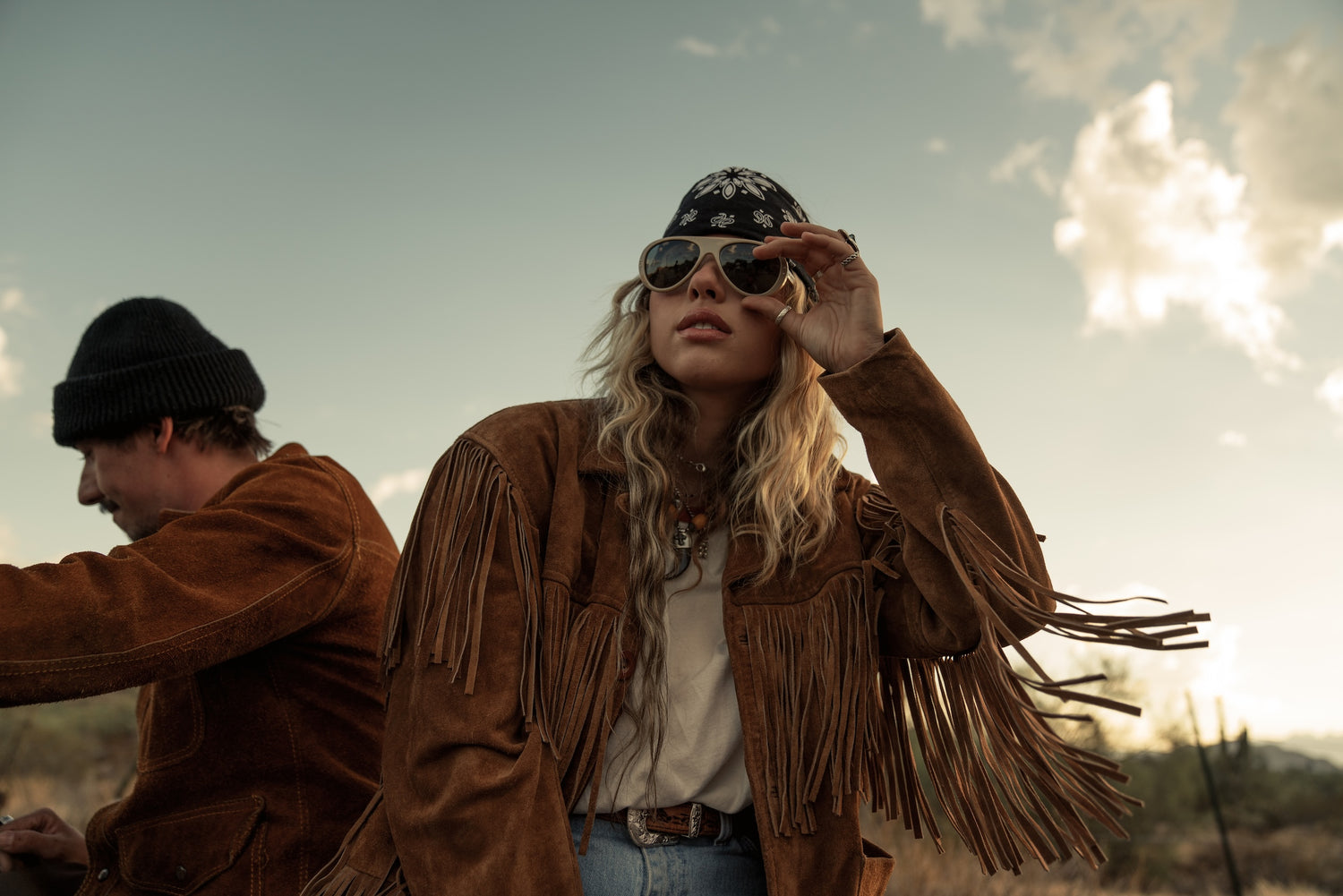 Vallon Moto Aviators Sunglasses Desert/Green