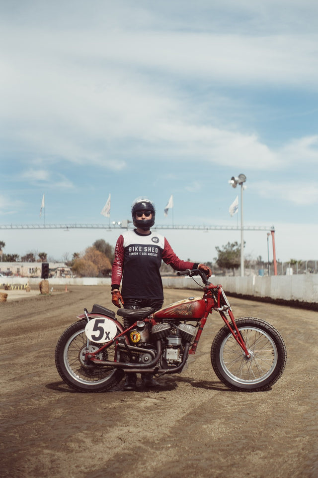 Bike Shed x Indian Motorcycle Race Jersey Black/White/Red