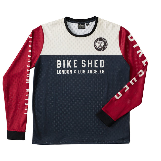 Bike Shed x Indian Motorcycle Race Jersey Black/White/Red