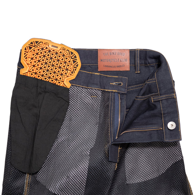 Bike Shed Protective Road Jean Raw Indigo