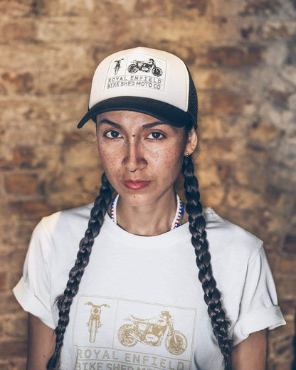 Bike Shed x Royal Enfield Aspect Cap Black/White