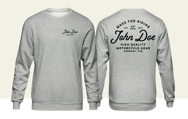 John Doe JD Lettering Sweatshirt Grey