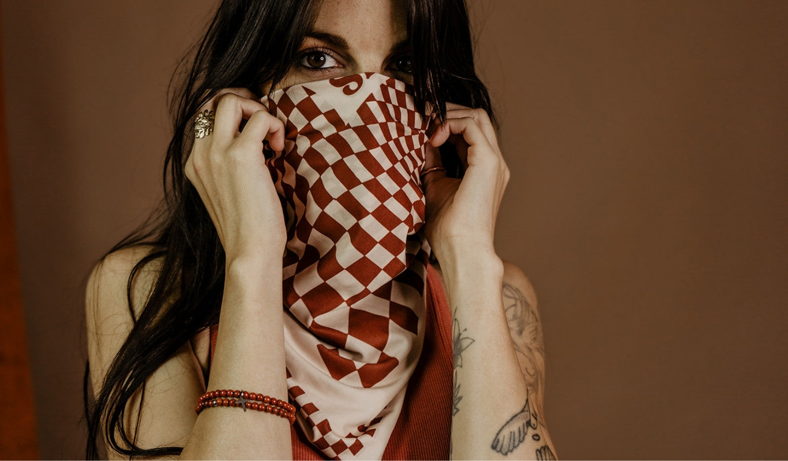 Wildust Sisters Petrol Junkies Scarf Ivory/Terracotta