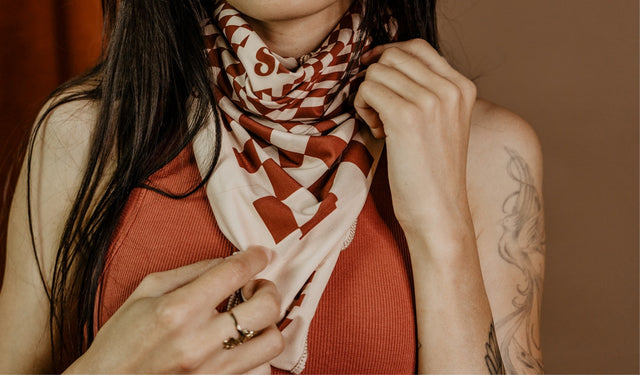 Wildust Sisters Petrol Junkies Scarf Ivory/Terracotta