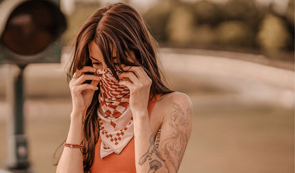 Wildust Sisters Petrol Junkies Scarf Ivory/Terracotta