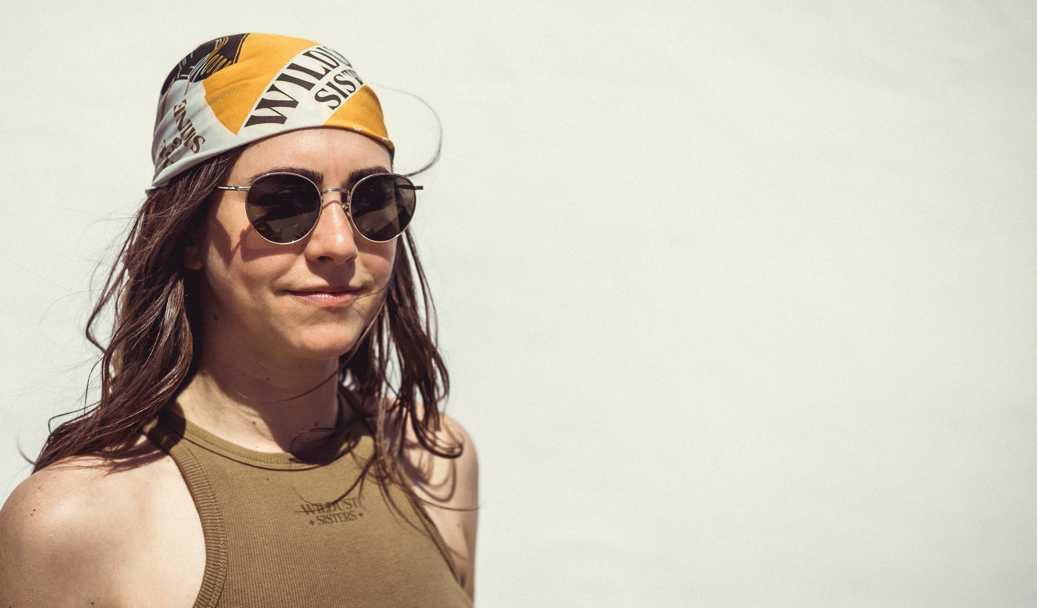 Wildust Sisters Ride &amp; Shine Scarf Khakhi/Ivory/Yellow